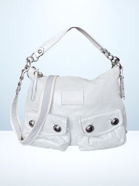 Coach Poppy Hippie Pocket Hobo (Pearl White) 16486